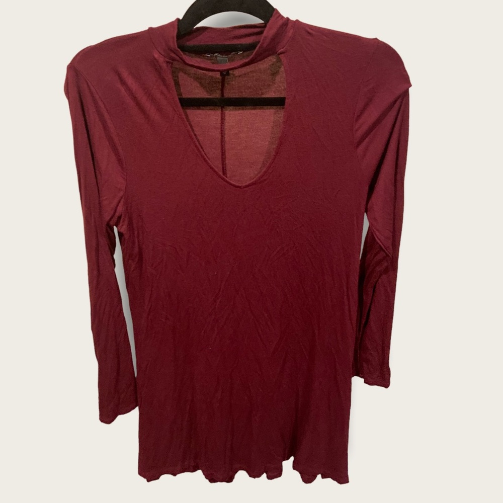 Express maroon long sleeve dress